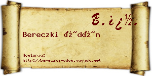 Bereczki Ödön névjegykártya